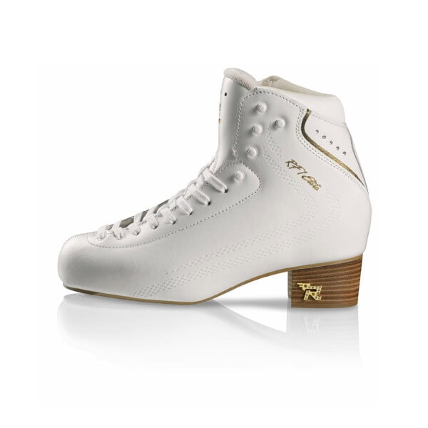 Pattino da ghiaccio Risport RF 1 Elite bianco visto di profilo.