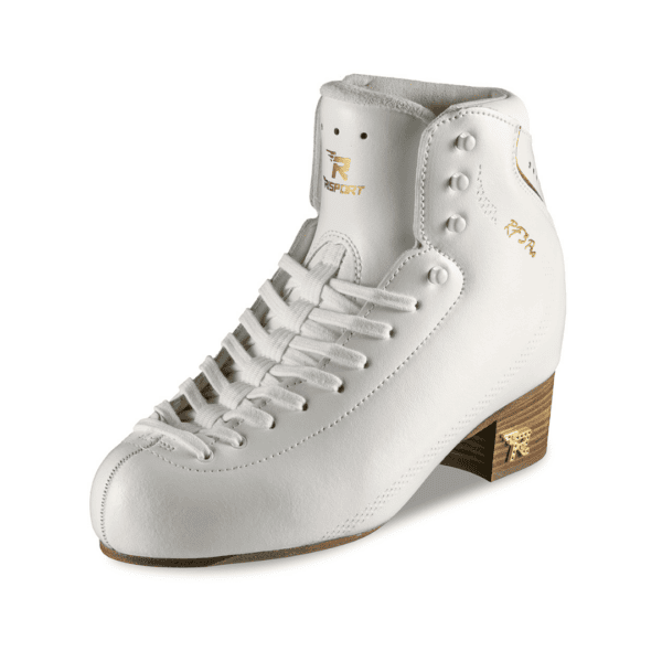 Risport RF 3 Pro figure skating boot in white, three-quarter view.