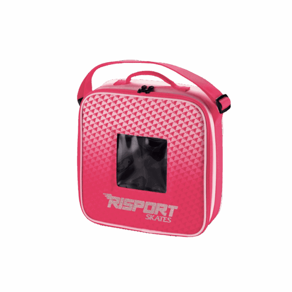 Borsa porta ruote Risport rosa con scomparti organizzati.